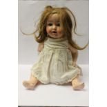 A bisque head doll German Armand Marseille 990, approx 39cms tall,