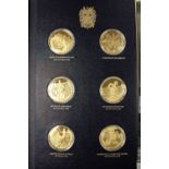 The Churchill Centenary Collection of 24 Silver Gilt Medals in a folder with certificate number