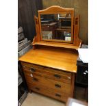 An Edwardian satinwood dressing table,