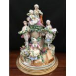 A continental figural group, in the Meissen style, probably Samson, late 19th century,