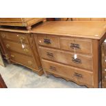 A Victorian pine chest of drawers,