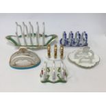 A collection of six late 19th Century/early 20th Century toast racks to include Royal Worcester