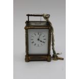 An early 20th Century brass carriage clock