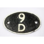 Locomotive shed plate 9D for Buxton (1)