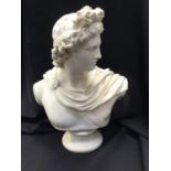 A 19th century Copeland Parian bust of Apollo, dated 1881, inscribed to back,