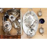 An EPNS tea service with EPNS serving dishes,