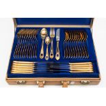 A 'Royal Collection' Solingen gilt canteen of cutlery for twelve,