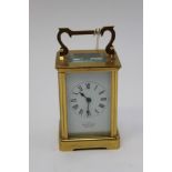 A Mappin & Webb (Sheffield) brass cased carriage clock, no key,