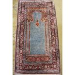 A Persian silk prayer rug, early 20th Century,