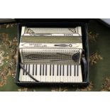 Italian cream Piano Accordion and case