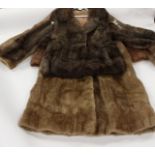 A coney 1960s fur jacket, one blond coney jacket 1970s, one musquash full length coat,