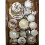 A Paragon part tea set together with Clarence china tea wares and other tea wares and trinket