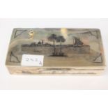 A Middle Eastern silver, gold and niello presentation cigarette box,