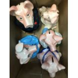 A complete set of Wade, Natwest Pigs money banks,