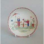 A Newhall Polychrome Saucer Pattern 20 Circa 1782-87 Size 13cm diam Provenance The Late Noel