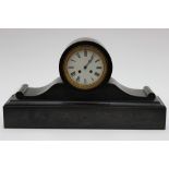 A 19th Century French slate mantle clock,