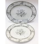 A pair of graduated late 19th Century oval Minton meat platters,