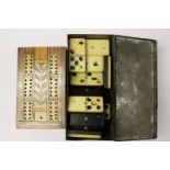 A set of 28 vintage bone dominoes,