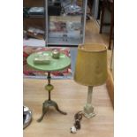 Onyx and gilt metal wine table, Onyx ashtrays and lighter,