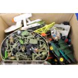 A quantity of die cast vehicles to include Corgi, Dinky, playworn,