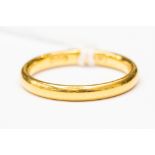 A 22ct gold wedding band, size L, 2.5mm wide, weight approx 3.