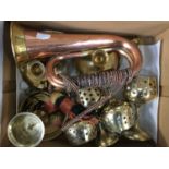 A copper and brass bugle,