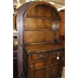 A 20th Century oak dresser and rack, of small proportions,