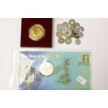 A collection of silver coins including Victorian, with Proof coin,