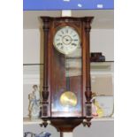 Late Victorian mahogany German wall clock