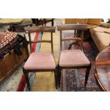 A harlequin set of eight early 19th Century mahogany bar-back dining chairs, all with drop-in seats,