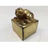 A Chinese bronze gilt seal,