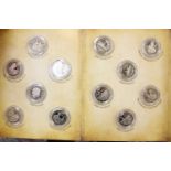 Cupro Nickle Proof Collection of 18 Crowns "The History of the Royal Navy" in a card Ships log