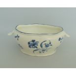 A Worcester Blue and White Tureen. 'Gillyflower' Pattern Circa 1775 Size 12.
