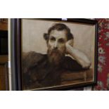 An oil on board by Amy Nora Foote (British Exhibition 1914-30) portrait of a man, SLR,