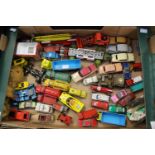 One box of assorted diecast playworn vehicles to include: Matchbox King Size, Corgi Major,