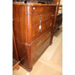 An early Victorian mahogany chest of drawers,