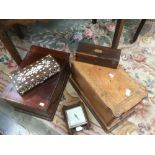 Victorian sewing machine, Victorian glove box, mahogany box ,