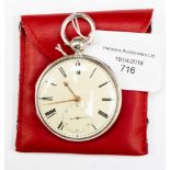 Hendrick & Co, Liverpool, a late 19th Century gentleman's silver open faced key wind pocket watch,