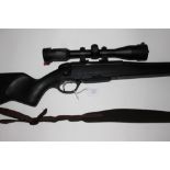 .223 Mannlicher Bolt Action Rifle. Fitted with 6 x 42 Ziess scope. Serial number 1044394.