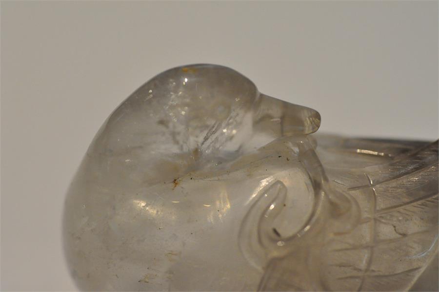 Chinese rock crystal carved in the form of a duck. 6cms long. - Image 13 of 18