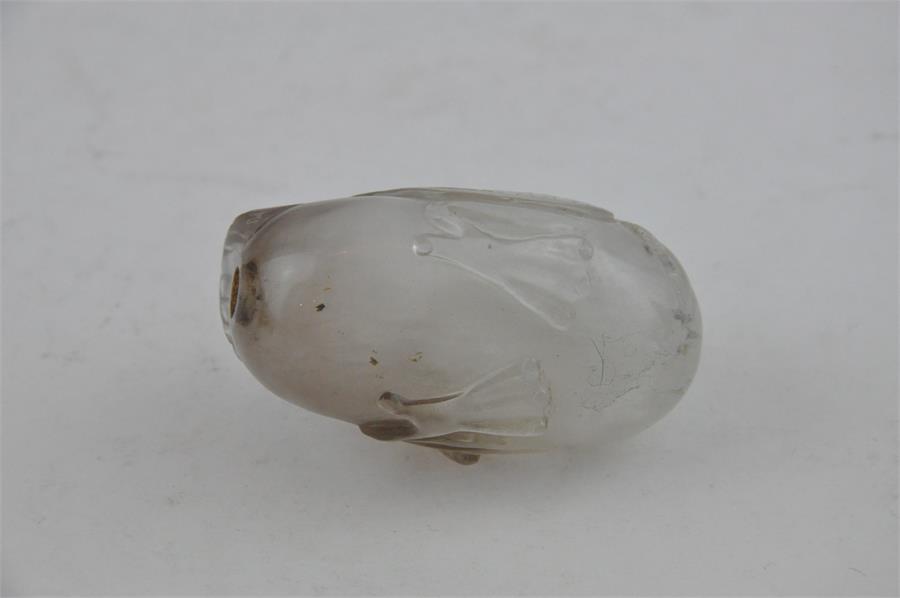 Chinese rock crystal carved in the form of a duck. 6cms long. - Image 4 of 18