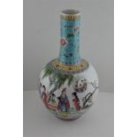 A large Chinese republic period porcelain vase decorated with Guanyins and floral decoration