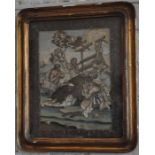 Textile interest An interesting 18th cent framed silver thread religious embroidery panel
