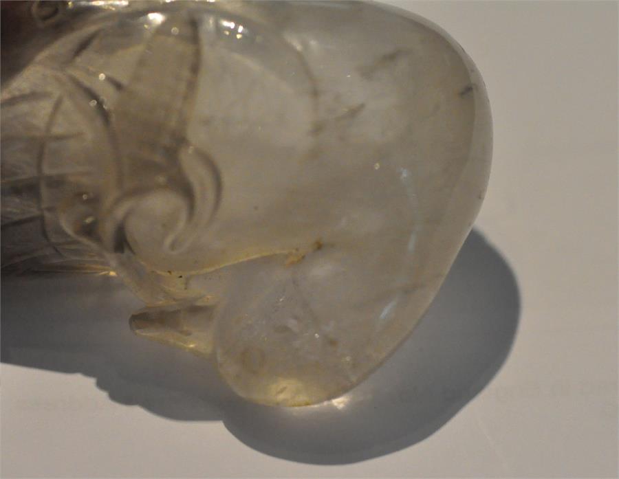 Chinese rock crystal carved in the form of a duck. 6cms long. - Image 12 of 18