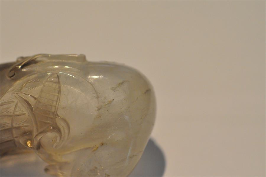 Chinese rock crystal carved in the form of a duck. 6cms long. - Image 14 of 18