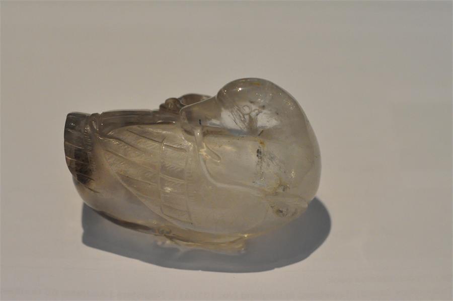 Chinese rock crystal carved in the form of a duck. 6cms long. - Image 5 of 18