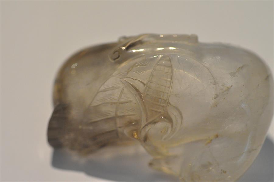 Chinese rock crystal carved in the form of a duck. 6cms long. - Image 15 of 18