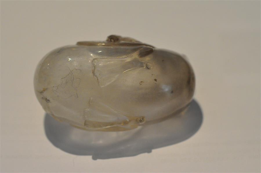 Chinese rock crystal carved in the form of a duck. 6cms long. - Image 9 of 18