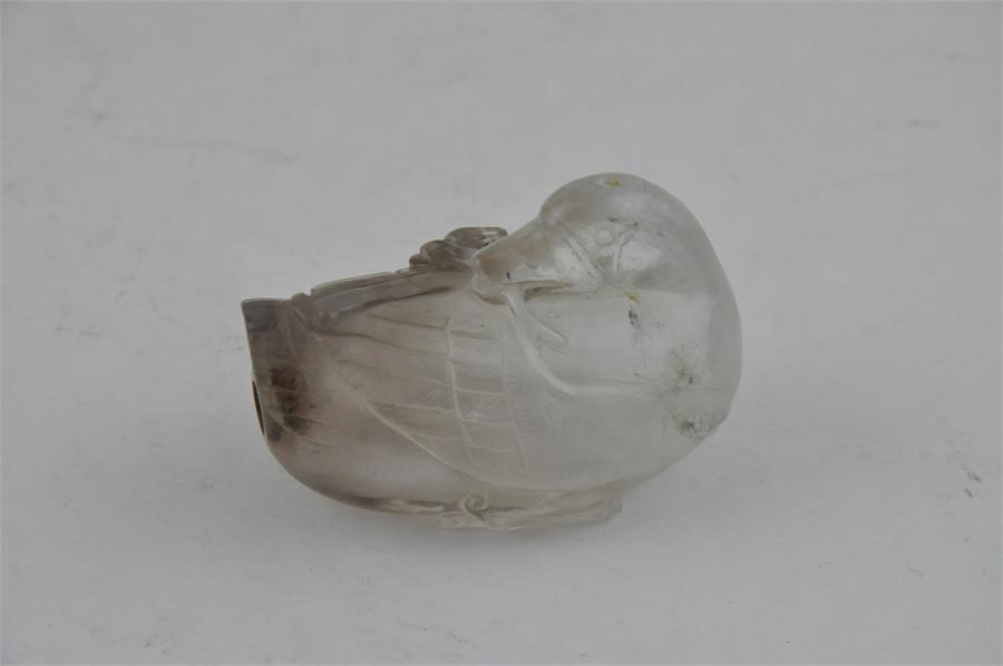 Chinese rock crystal carved in the form of a duck. 6cms long. - Image 2 of 18