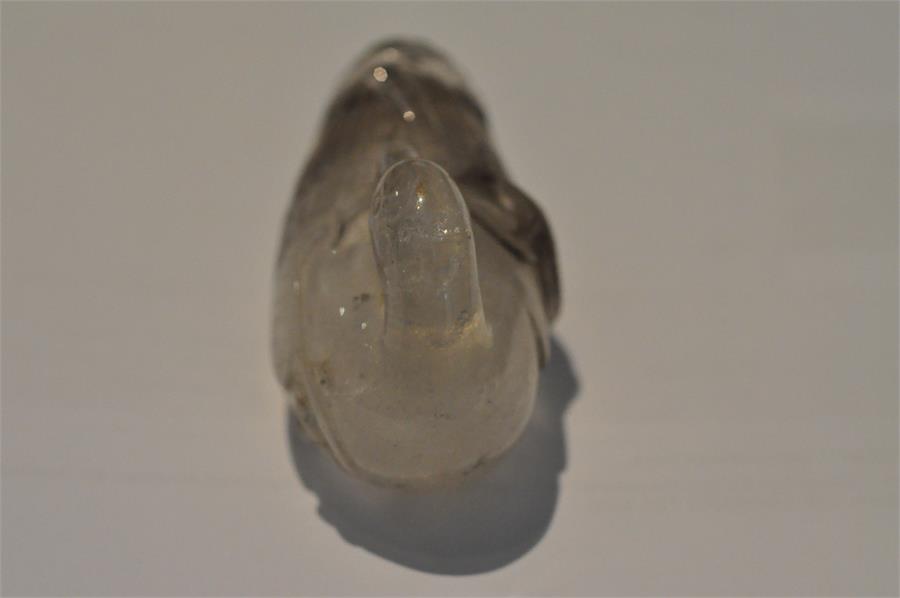 Chinese rock crystal carved in the form of a duck. 6cms long. - Image 6 of 18